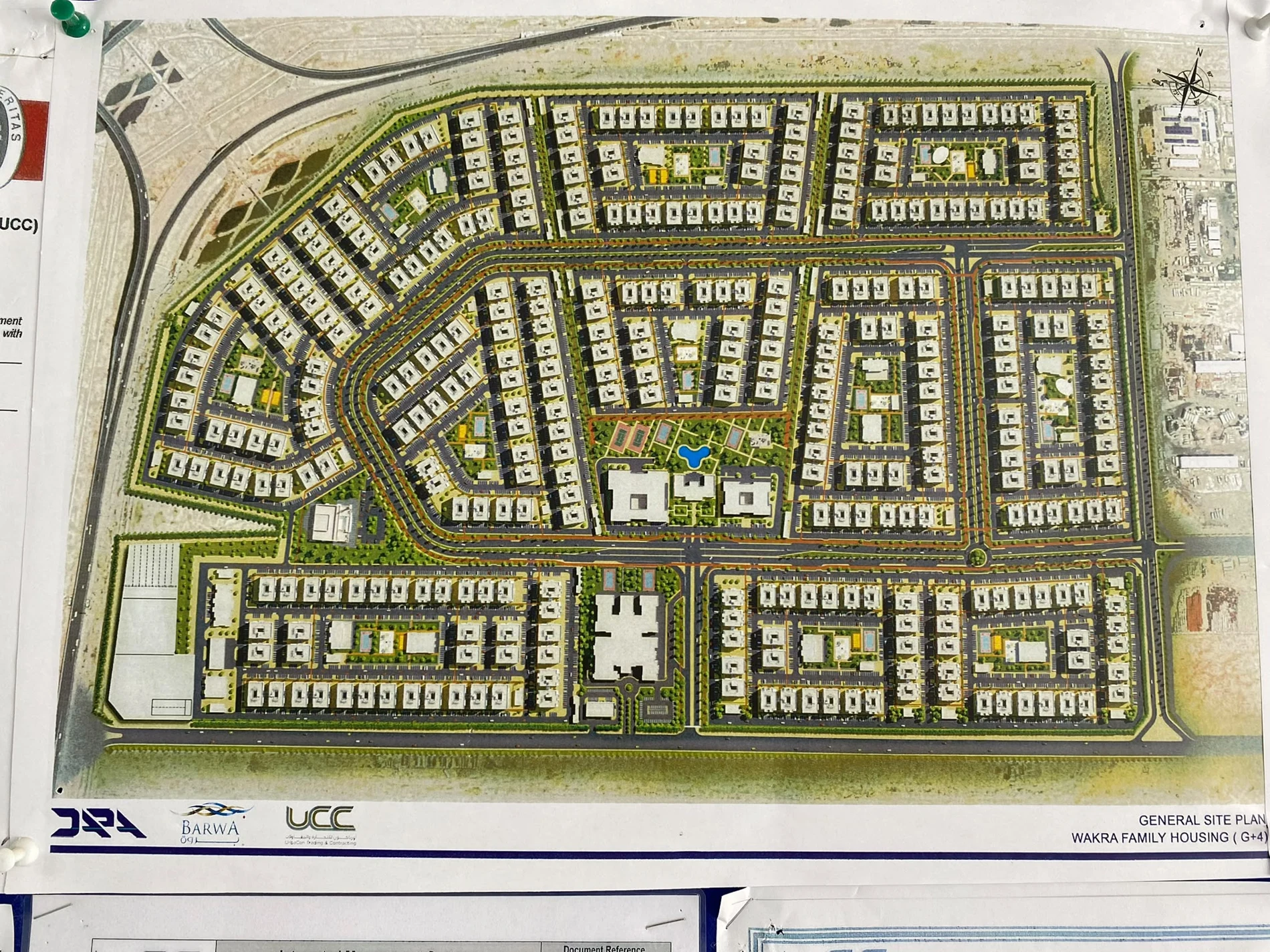 Wakra Family Housing general site plan with residential blocks, streets and communal areas